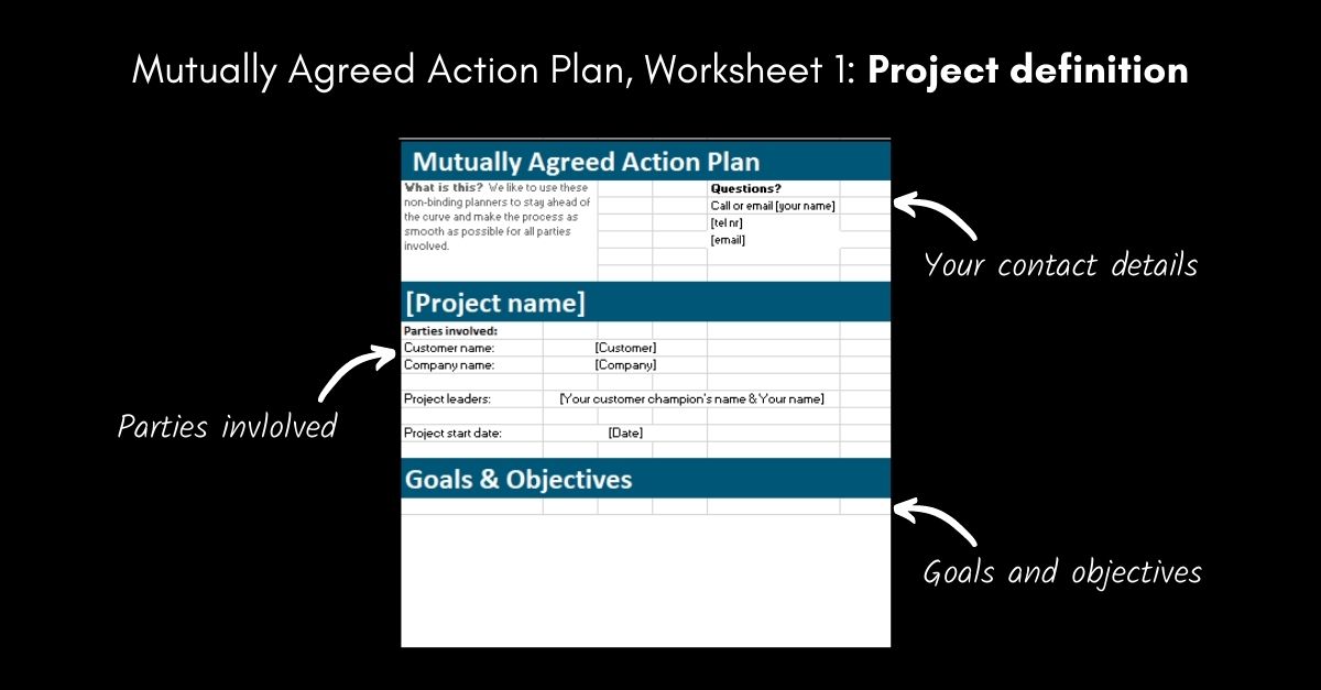 Mutually Agreed Action Plan, Worksheet 1_ Project definition