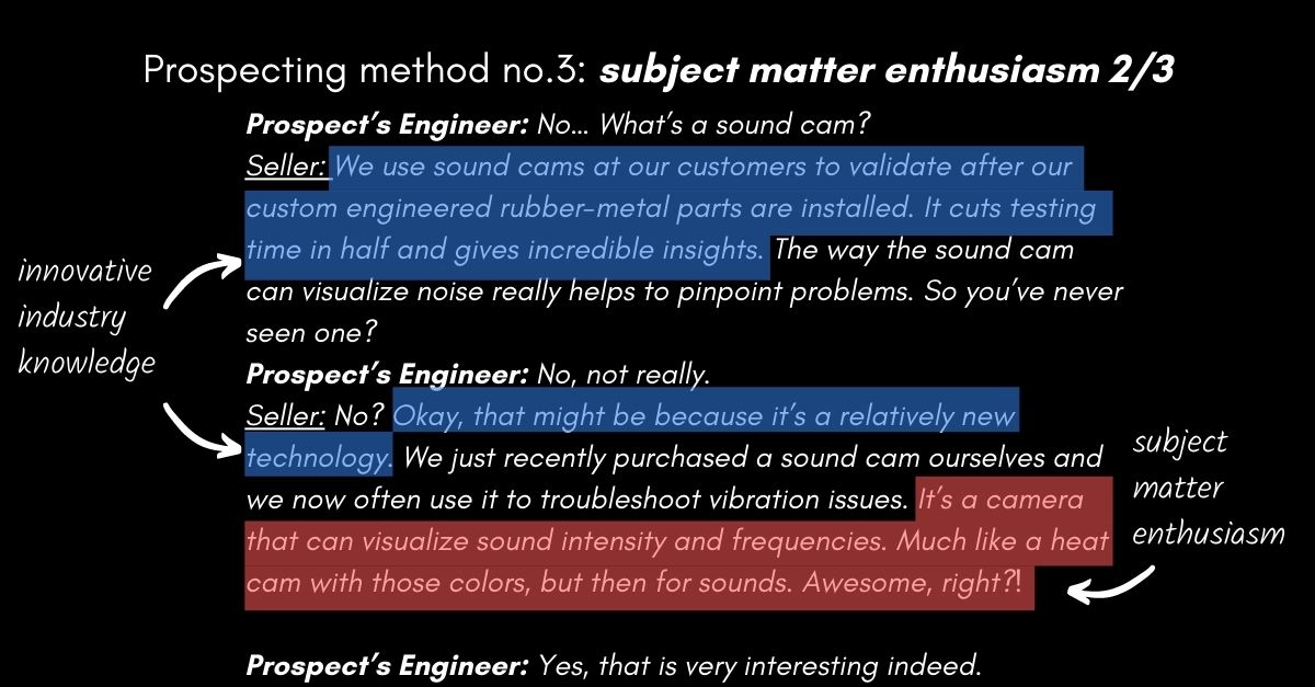 Cold calling using Subject matter enthusiasm 2/3
