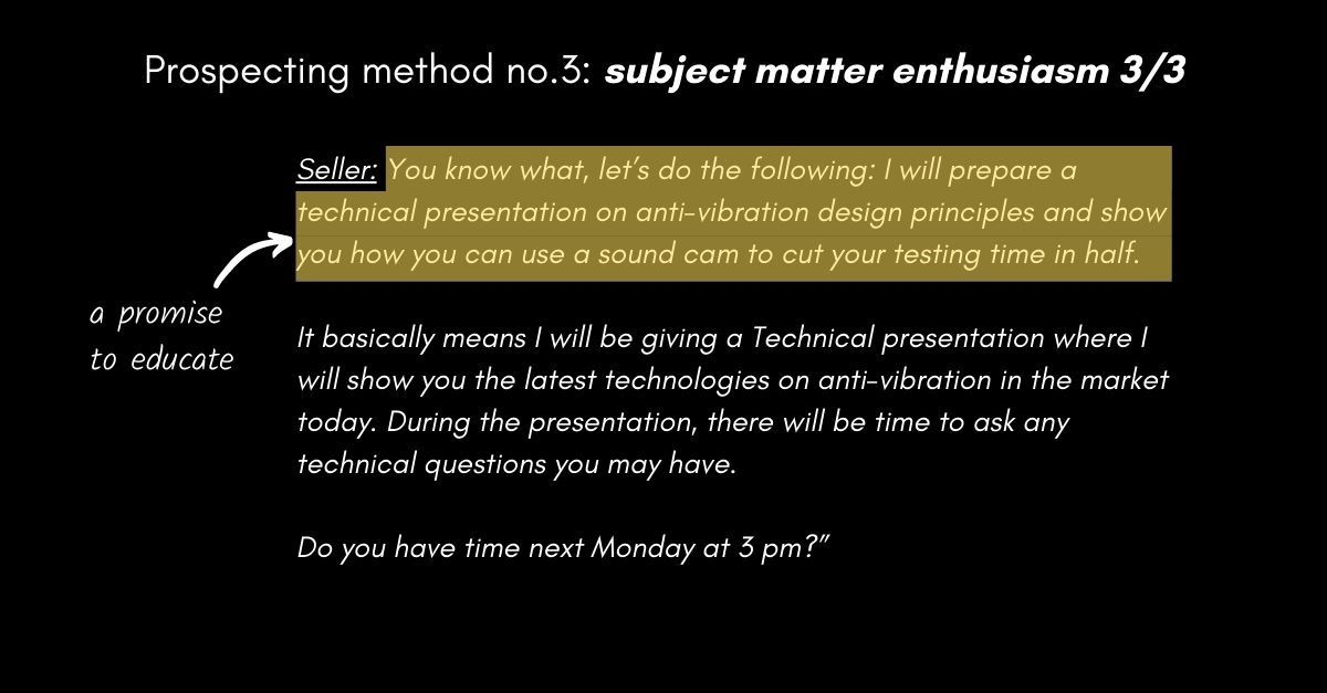 Cold calling using Subject matter enthusiasm 3/3